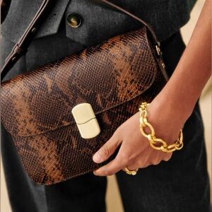 Sezane MILO classic Brown and Black Shoulder Bag (sold out snake print)